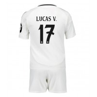 Real Madrid Lucas Vazquez #17 Heimtrikotsatz Kinder 2024-25 Kurzarm (+ Kurze Hosen)